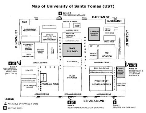 Map of University of Santo Tomas (UST) .